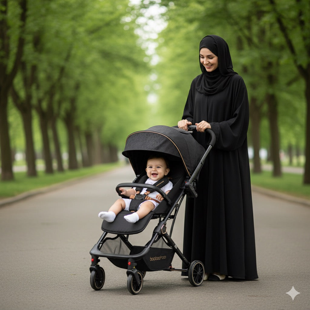 عربة أطفال باوباوهاو Y8 خفيفة الوزن وقابلة للطي مع قضيب سحب للسفر