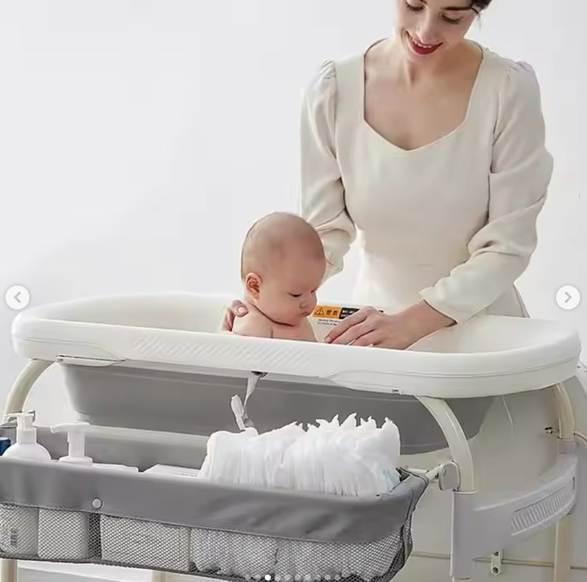 طاولة تغيير حفاضات متعددة الوظائف مع حوض استحمام من بيبي هود