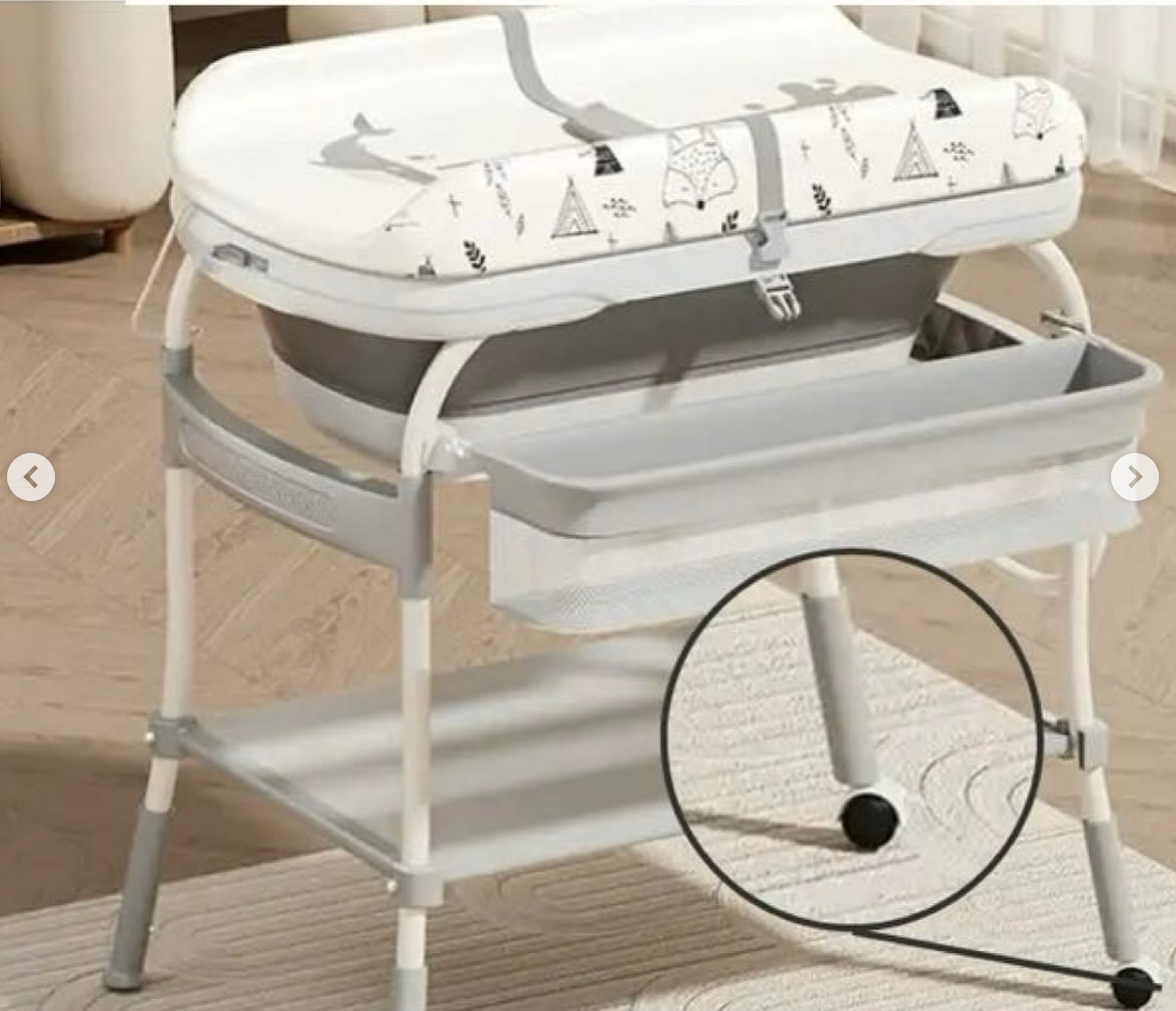 طاولة تغيير حفاضات متعددة الوظائف مع حوض استحمام من بيبي هود